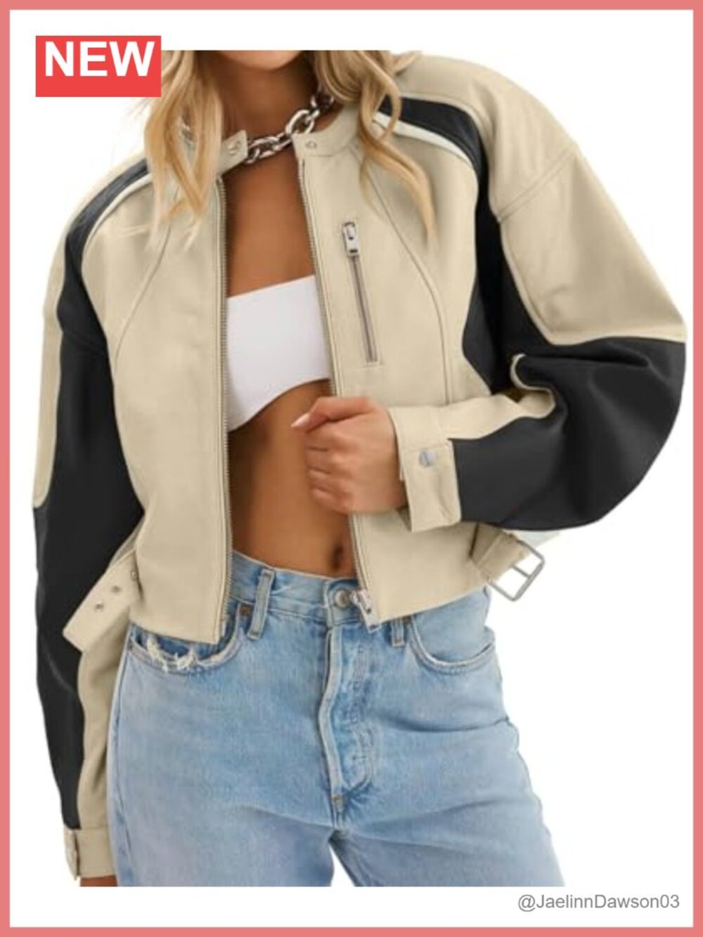 Faux Leather Bomber Jacket Womens Cropped Moto Biker Coat